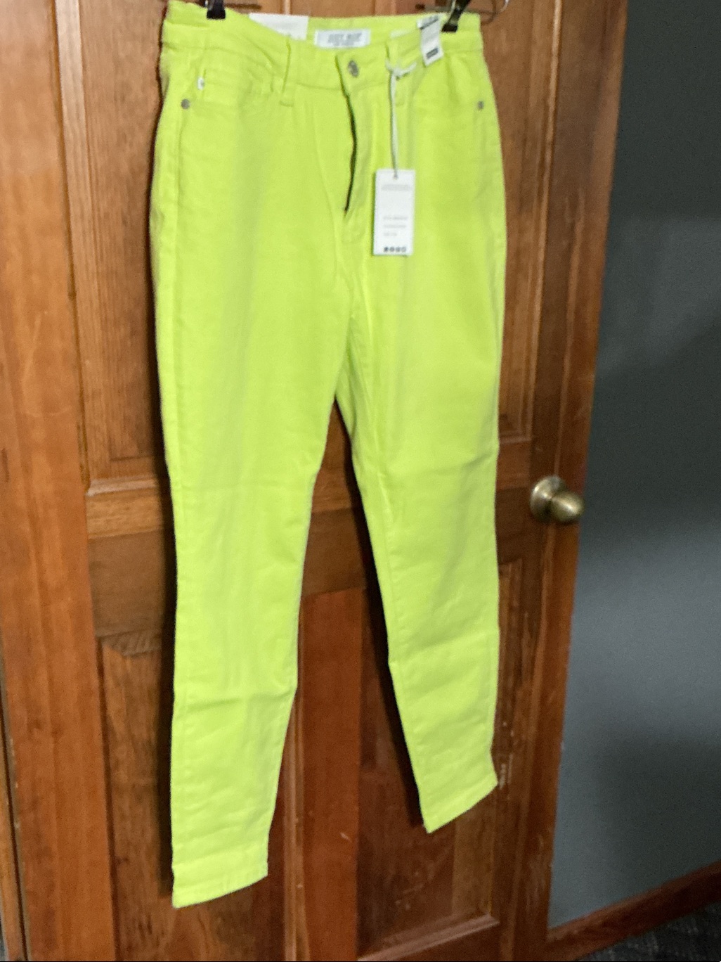Judy Blue Neon Yellow Kids Slim Stretch Jeans